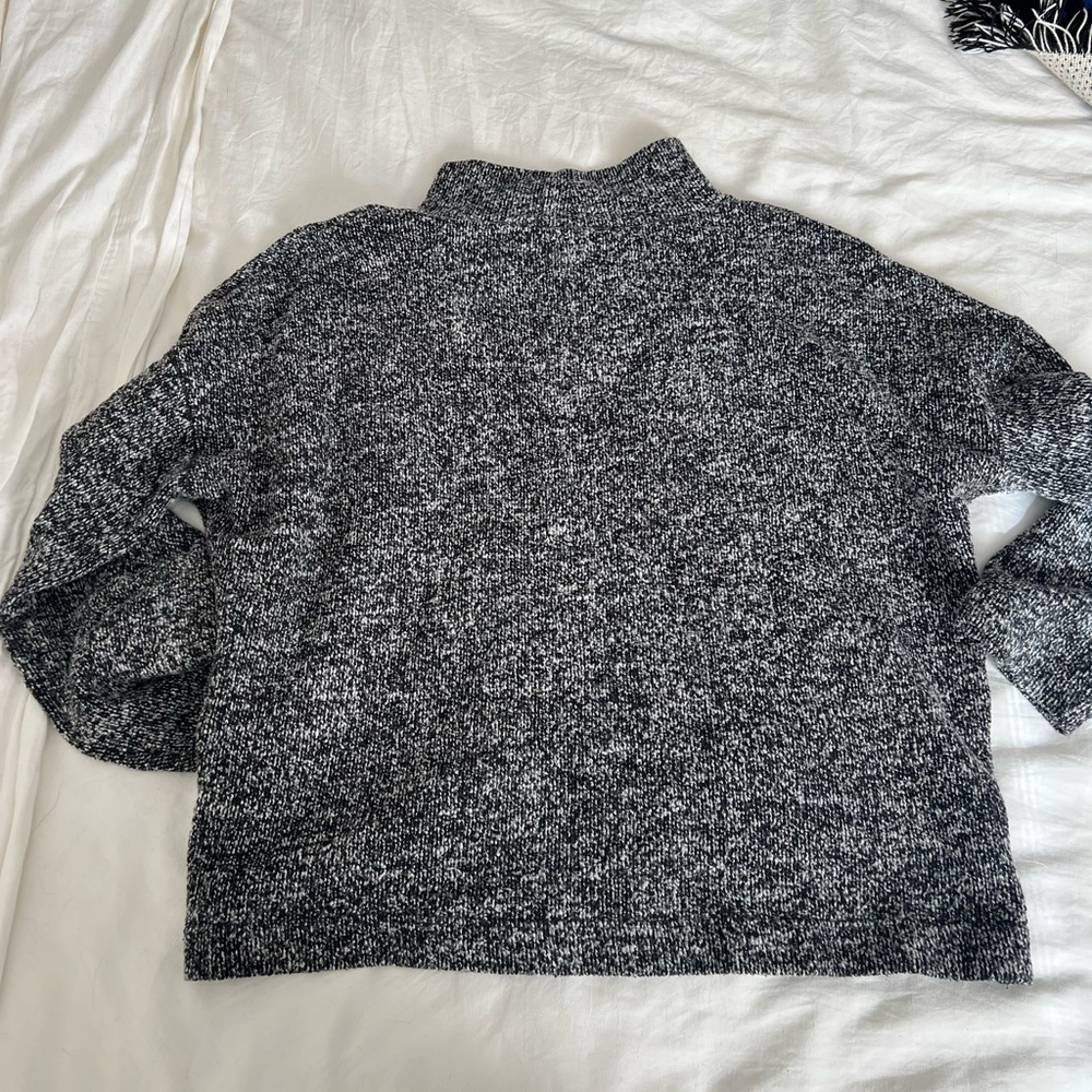 Madewell textured 3/4 sleeve mock neck top